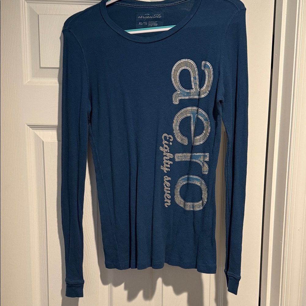 Aeropostale Navy Textured Shirt